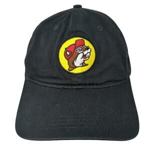 Buc-ees Slideback Baseball Cap Black One Size Adjustable Embroidered 6 Panel